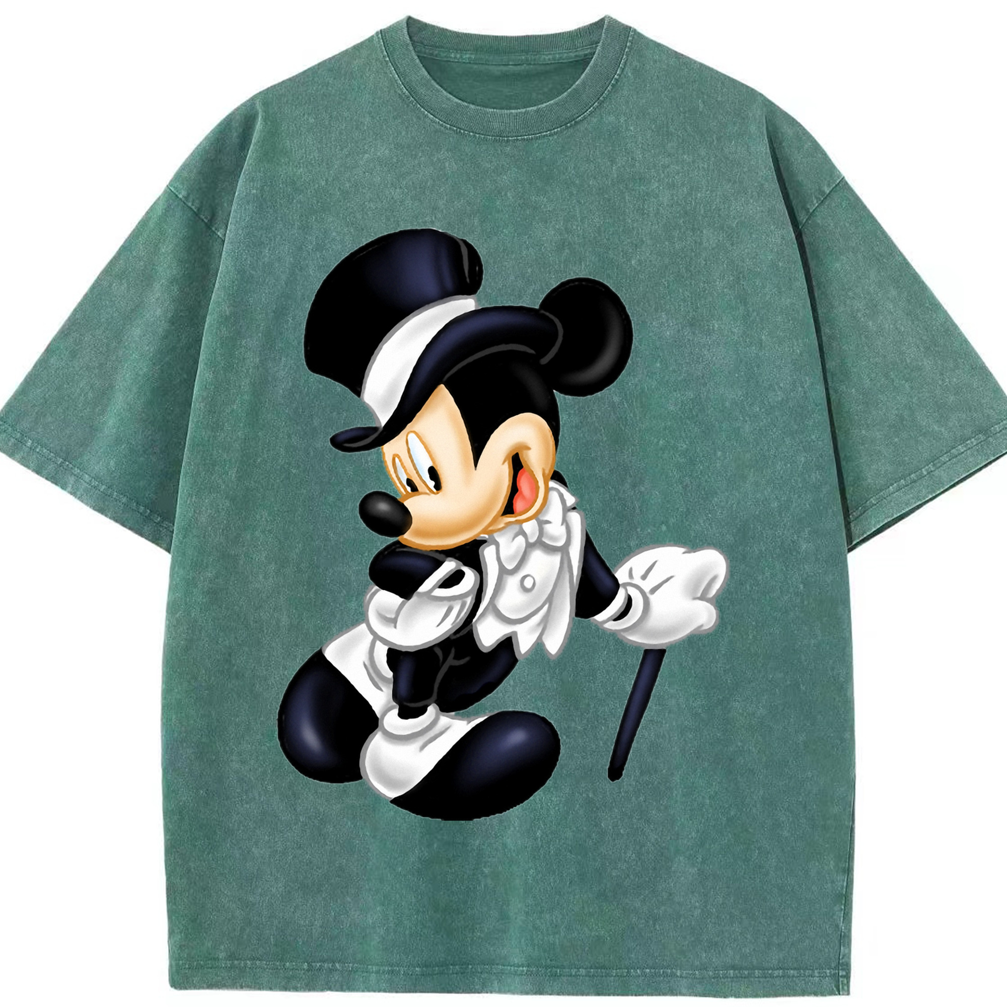 （画像用） ミッキーマウス Mickey Mouse 綿100% ヴィンテージ風 半袖Tシャツ（フロントプリント）